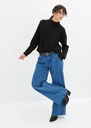 Wide leg jeans met mid waist, bonprix