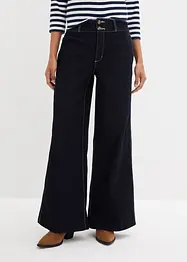 Wide leg stretch jeans met high waist, bonprix