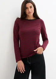 Gestreepte longsleeve met boothals, bonprix