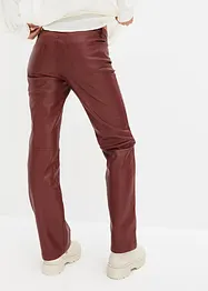 Imitatieleren broek met mid waist, bonprix