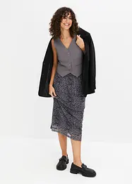 Midi rok van mesh met luipaardprint, bonprix