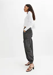 Cargo jeans met mid waist, bonprix