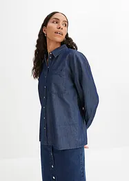 Oversized spijkerblouse van biologisch katoen, bonprix