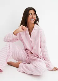 Geweven pyjama van flanel met cadeauzakje en slaapmasker (3-dlg. set), bonprix