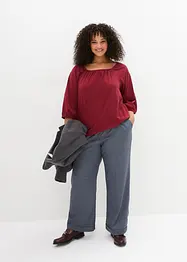 Katoenen shirtblouse met carréhals, halflange mouw, bonprix