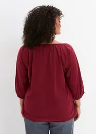 Katoenen shirtblouse met carréhals, halflange mouw, bonprix