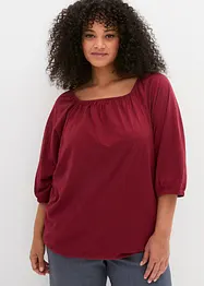 Katoenen shirtblouse met carréhals, halflange mouw, bonprix