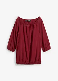 Katoenen shirtblouse met carréhals, halflange mouw, bonprix