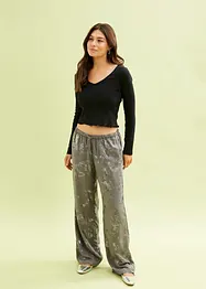 Geweven broek met foilprint, bonprix