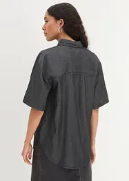 Oversized stretch spijkerblouse, halflange mouw, bonprix