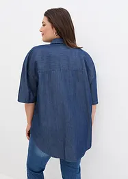 Oversized stretch spijkerblouse, halflange mouw, bonprix