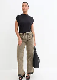 Wide leg stretch jeans met high waist, bonprix