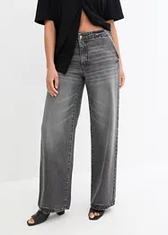 Wide leg stretch jeans met mid waist, bonprix