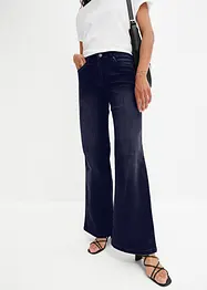 Wide leg stretch jeans met mid waist, bonprix