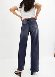 Wide leg stretch jeans met mid waist, bonprix