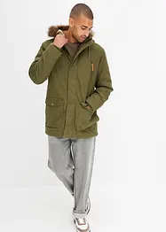 Parka met capuchon met imitatiebont, bonprix