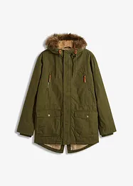 Parka met capuchon met imitatiebont, bonprix