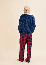 Fleece pyjama met flanellen broek (2-dlg. set), bonprix