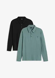 Poloshirt, lange mouw (set van 2), bonprix