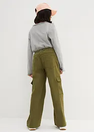 Meisjes cargo broek, wide leg, bonprix