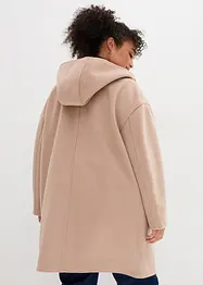 Korte coat in wollen look met capuchon, bonprix