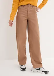 Essential twill broek met high waist, bonprix