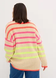 Oversized trui met neon strepen, bonprix