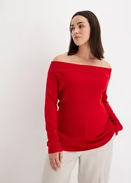 Geribde off shoulder trui, bonprix