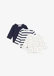 Baby longsleeve met geribd biologisch katoen (set van 3), bonprix