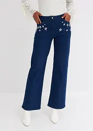 Wide leg jeans met mid waist, bonprix