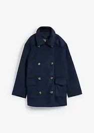 Lange peacoat in wollen look, bonprix