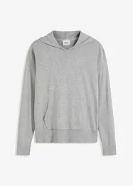 Gebreide hoodie met kangoeroezak van viscosemix, bonprix