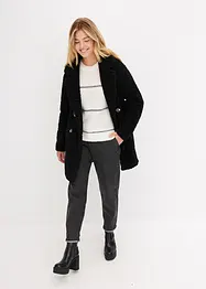 Korte oversized coat in wollen look, bonprix