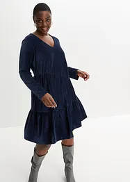 Mini jurk van elastisch fluweel, bonprix
