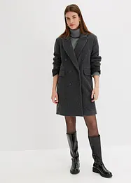 Korte coat wollen look met dubbele knopen, bonprix