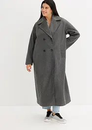 Lange oversized jas in wollen look met dubbele knopen, bonprix