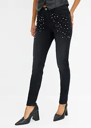 Skinny jeans met parels, bonprix