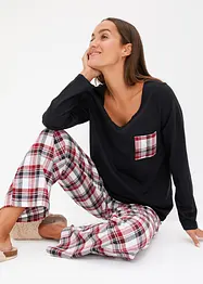 Pyjama met flanellen broek (2-dlg. set), bonprix