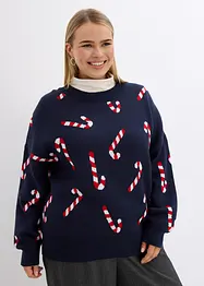 Kersttrui met ronde hals, oversized, bonprix