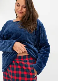 Fleece pyjama met flanellen broek (2-dlg. set), bonprix