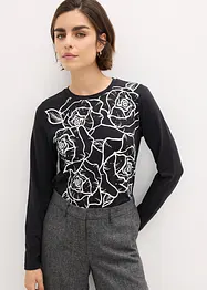 Longsleeve met rozenprint, bonprix