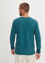 Henley shirt met lange mouwen van biologisch katoen, slim fit, bonprix