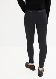 Legging van stevige jersey met imitatieleren details, bonprix