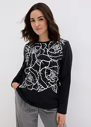 Longsleeve met rozenprint, bonprix