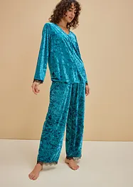 Pyjama van glanzend fluweel, bonprix