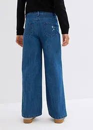 Meisjes jeans met borduursel, wide leg, bonprix