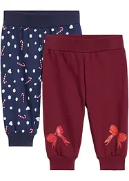 Baby sweatpants (set van 2) met kerstmotieven, bonprix