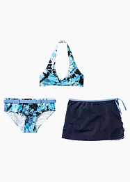 Meisjes bikini en rokje (3-dlg. set) met gerecycled polyamide, bonprix