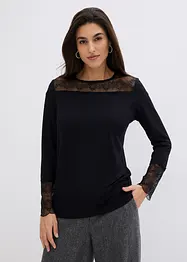 Longsleeve met kant, bonprix