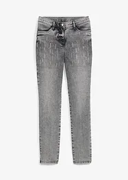 Slim fit jeans met stras, bonprix